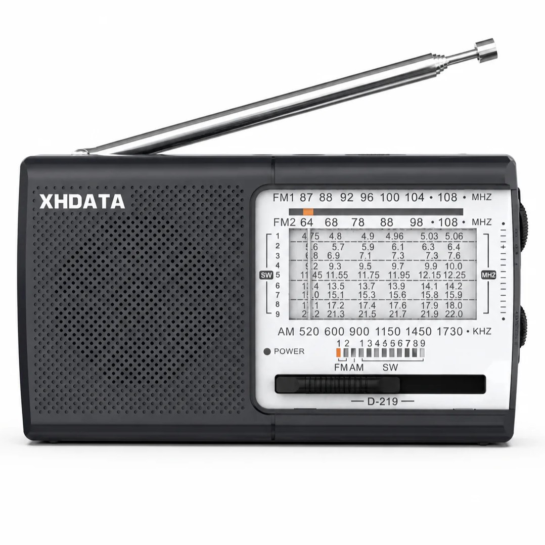 XHDATA D-219 Portable FM / AM / SW Radio – High Sensitivity Shortwave Receiver (Gray Colour)