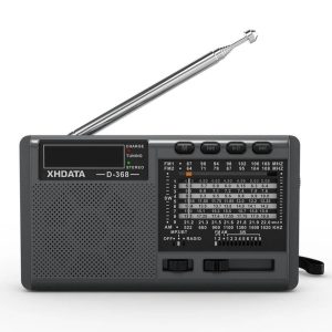 XHDATA D-368 Portable Rechargeable Radio | AM FM SW 12 Band DSP Radio with MP3 Player, Bluetooth & TF Card Supported
