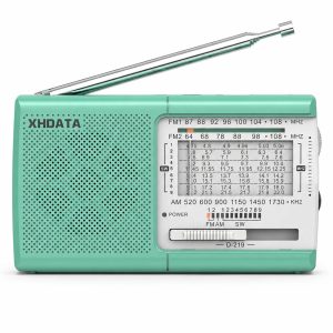 XHDATA D-219 Portable FM / AM / SW Radio – High Sensitivity Shortwave Receiver (New Version-1K, Green Colour)