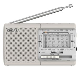 XHDATA D-219 Portable FM / AM / SW Radio – High Sensitivity Shortwave Receiver (New Version, White Colour)