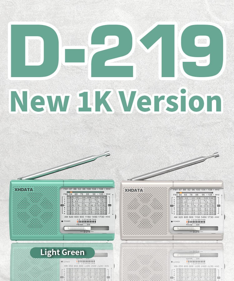 XHDATA D-219 Portable FM / AM / SW Radio – High Sensitivity Shortwave Receiver (New Version-1K, Green Colour) - Image 11