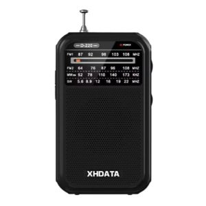 XHDATA D-220 High-Sensitive Portable DSP Radio with Powerful FM / AM / SW Reception – (Black Edition)