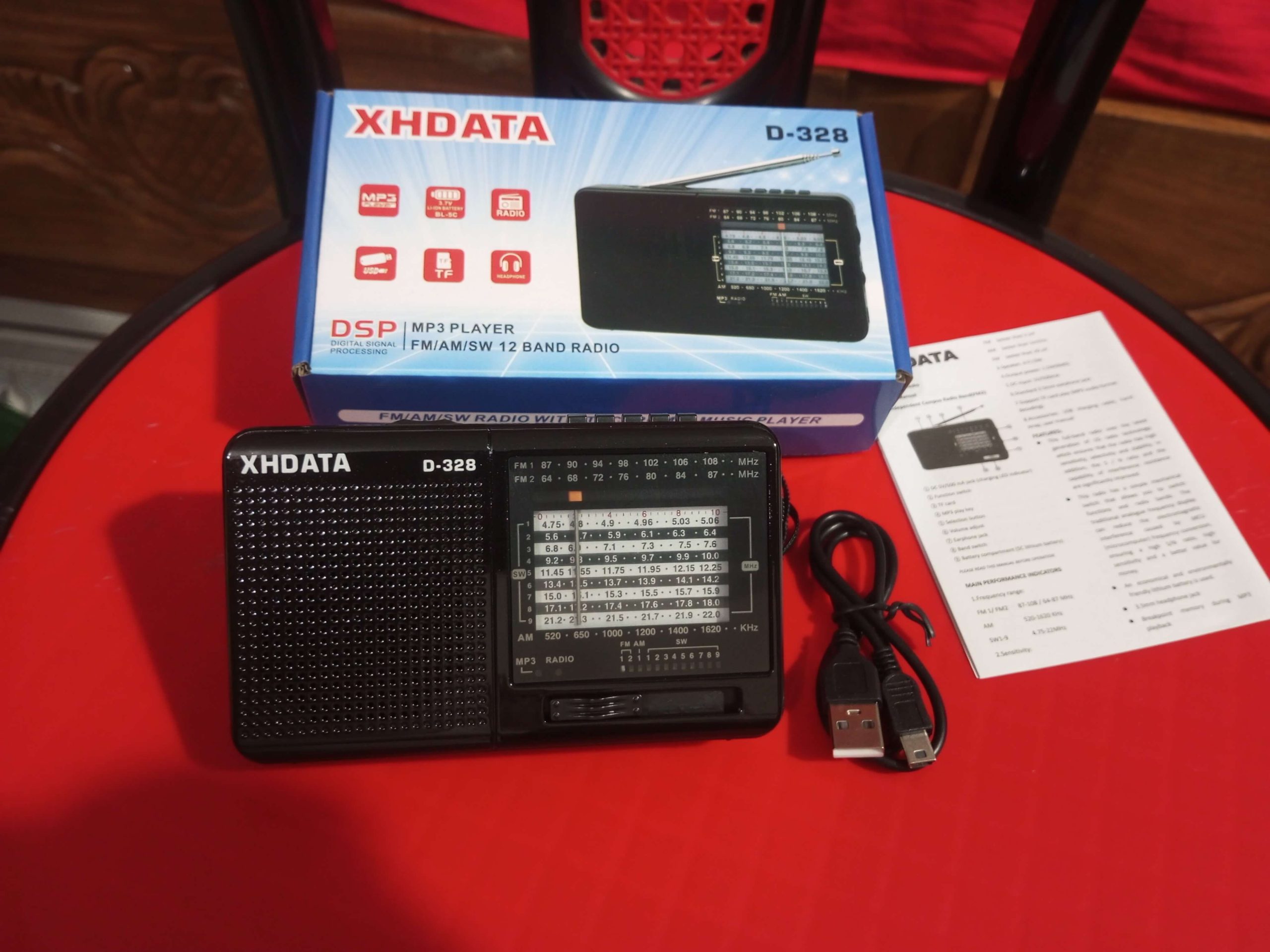 XHDATA D-328 Portable Radio | AM FM SW 12 Band DSP - Rechargeable Radio | MP3 Player & Memory Card Supported - Image 18
