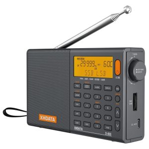 XHDATA D-808 Full Band Portable Rechargeable Digital Radio (FM, AM, SW, LW, Air & SSB), RDS Supported – Gray Edition