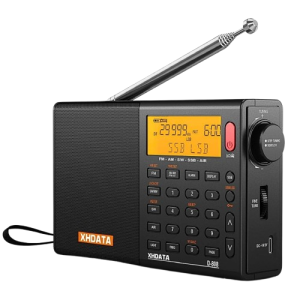 XHDATA D-808 Full Band Portable Rechargeable Digital Radio (FM, AM, SW, LW, Air & SSB), RDS Supported – Black Edition