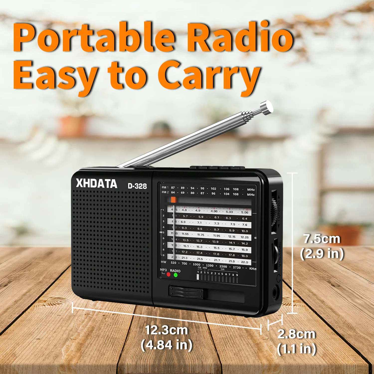XHDATA D-328 Portable Radio | AM FM SW 12 Band DSP - Rechargeable Radio | MP3 Player, Bluetooth & Memory Card Supported - Image 12