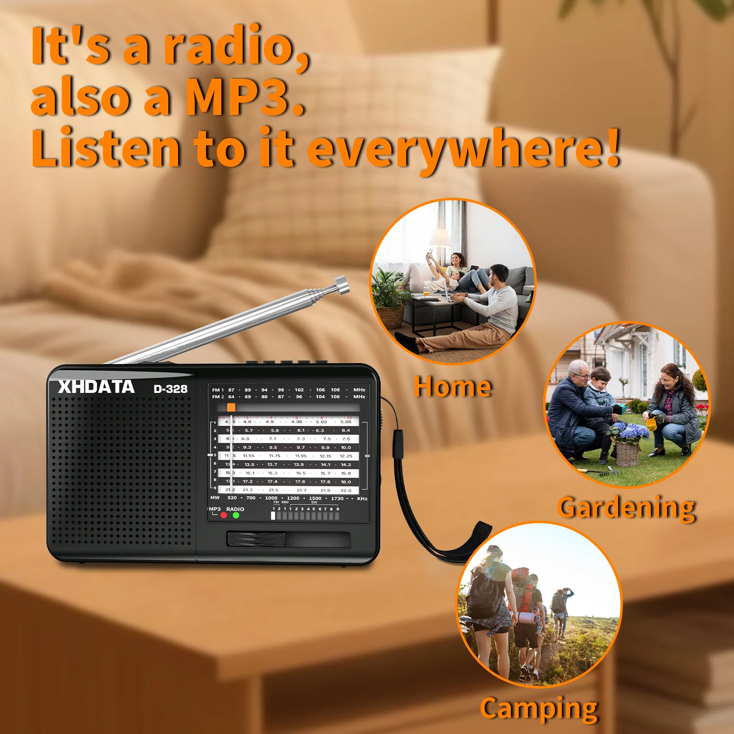 XHDATA D-328 Portable Radio | AM FM SW 12 Band DSP - Rechargeable Radio | MP3 Player, Bluetooth & Memory Card Supported - Image 23