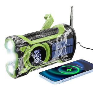 XHDATA DE16 FM/AM Hand Crank Solar Emergency Radio With Bluetooth & 5000mAh Power Bank