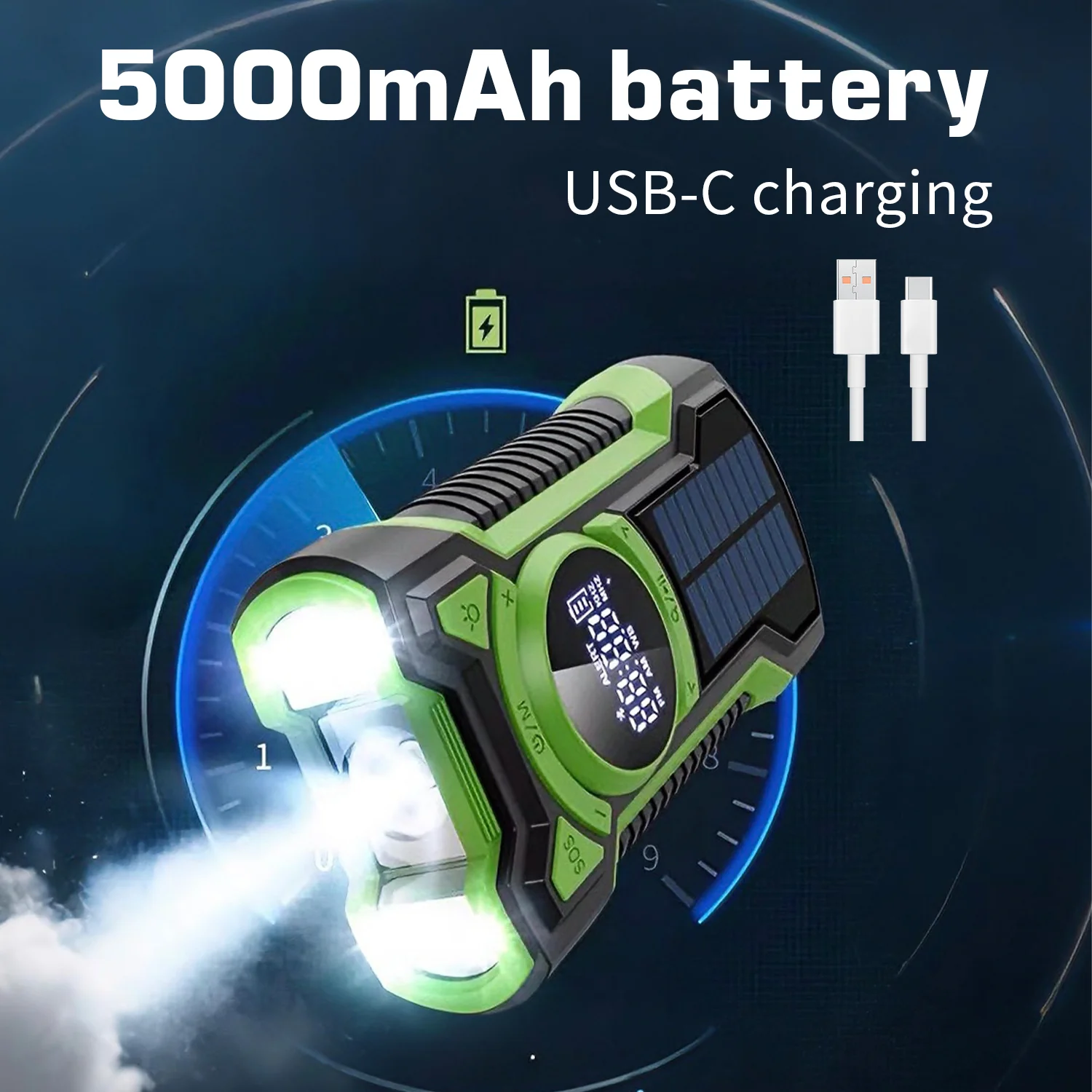 XHDATA DE16 FM/AM Hand Crank Solar Emergency Radio With Bluetooth & 5000mAh Power Bank - Image 5